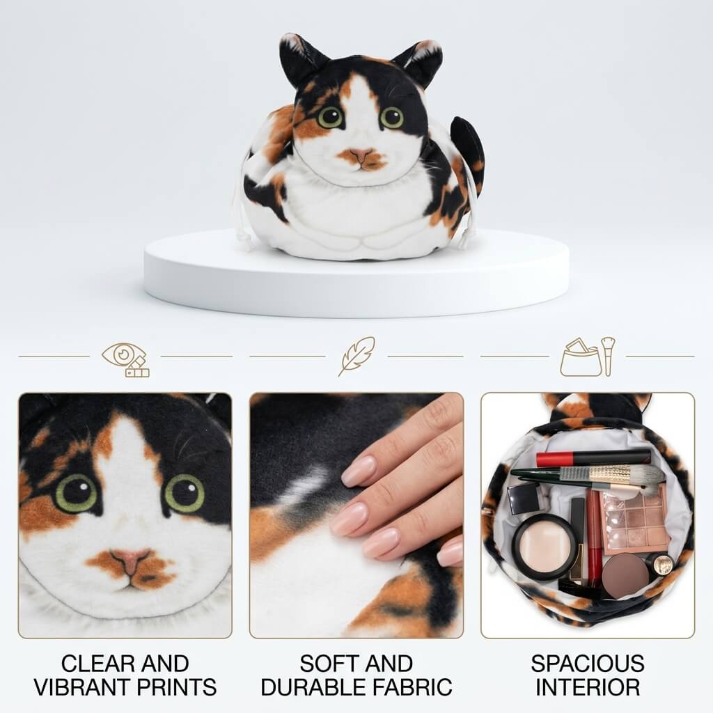 Purrfect Pouch - Drawstring Makeup Bag
