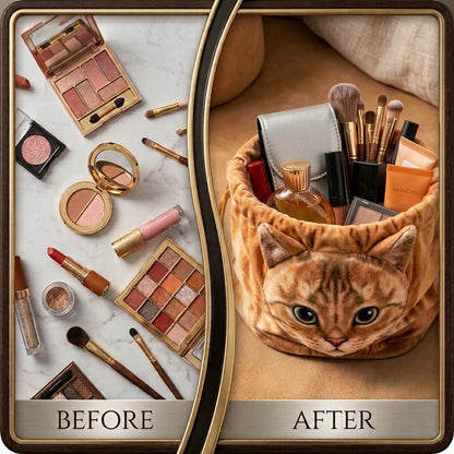 Purrfect Pouch - Drawstring Makeup Bag