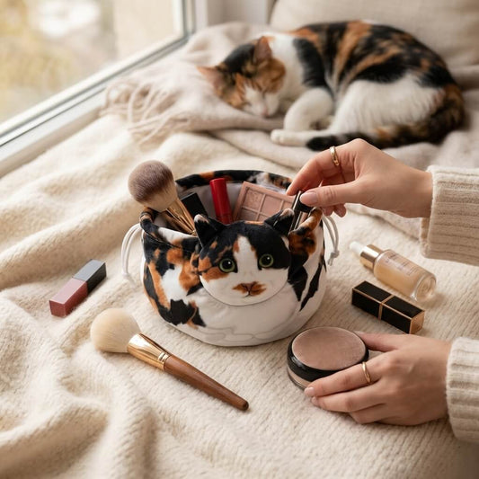 Purrfect Pouch - Drawstring Makeup Bag