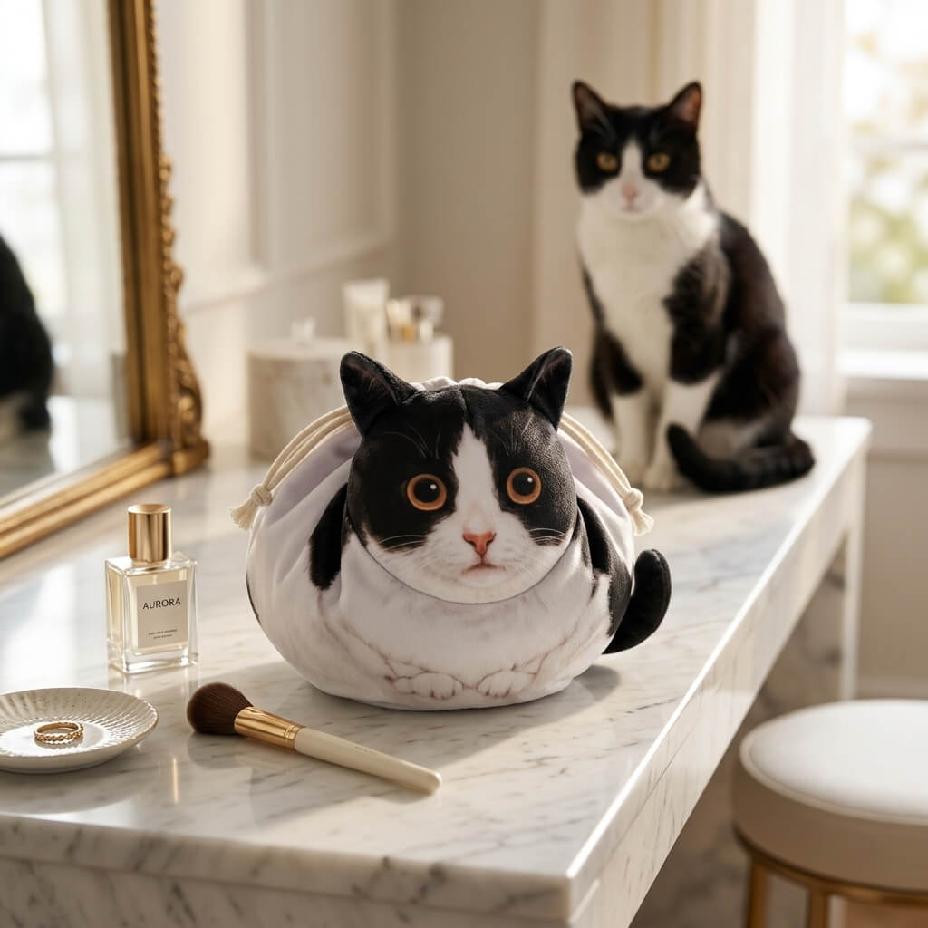 Purrfect Pouch - Drawstring Makeup Bag