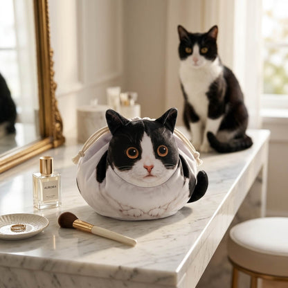 Purrfect Pouch - Drawstring Makeup Bag