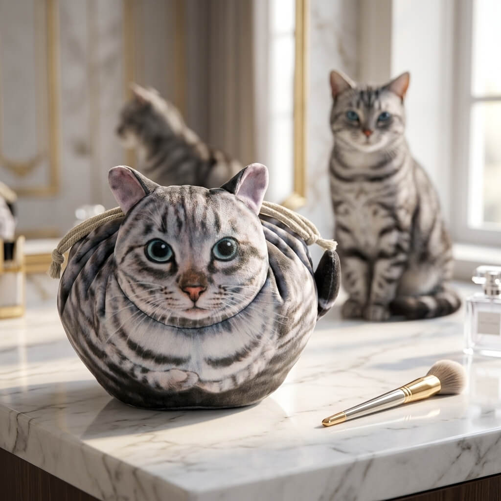 Purrfect Pouch - Drawstring Makeup Bag